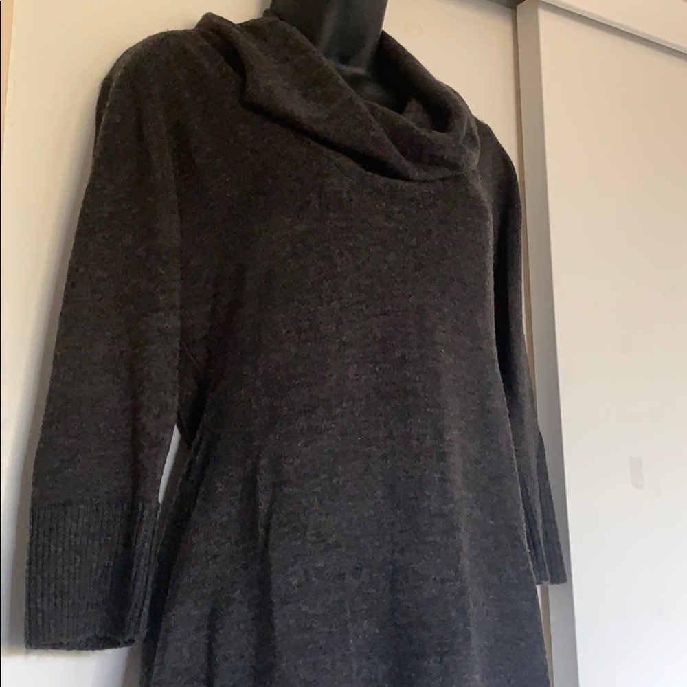 Grey fitted sweater dress